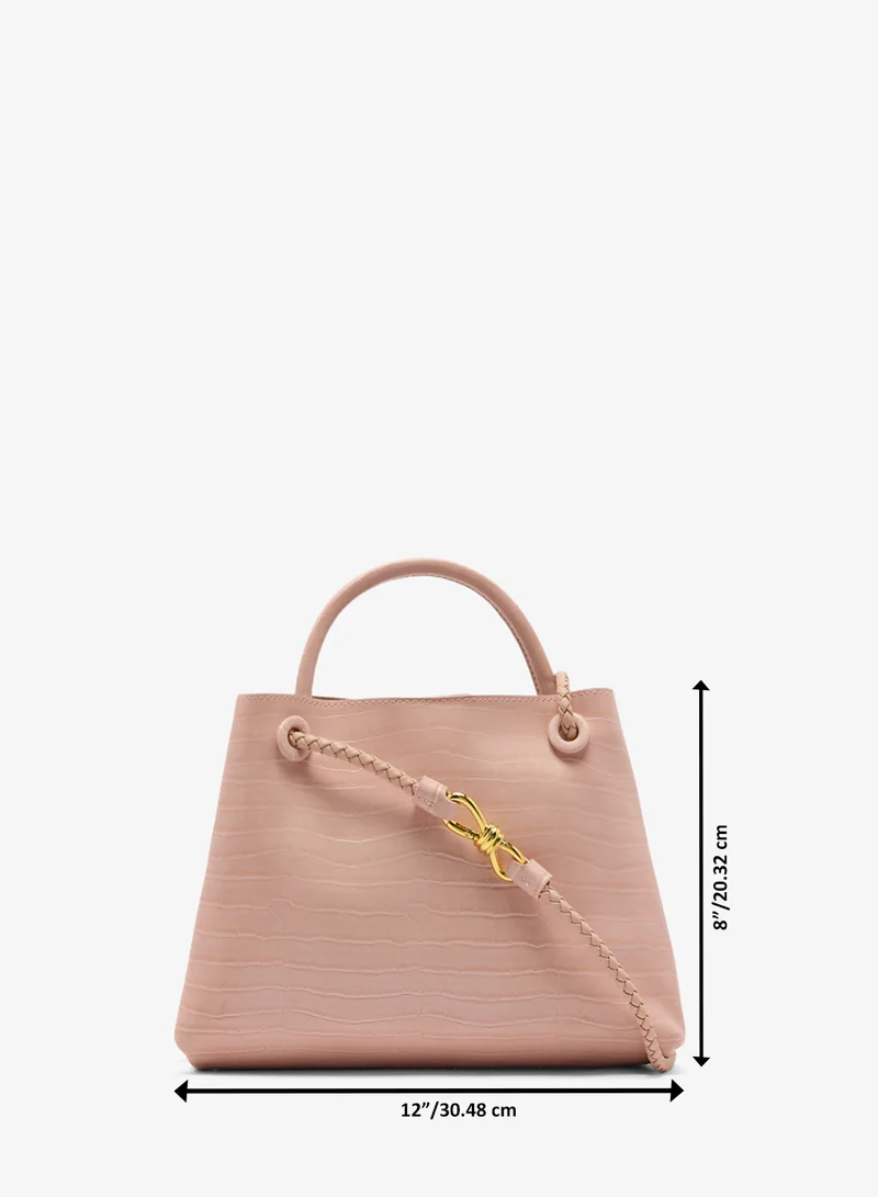 Ella Pink Textured Detailed Tote Bag for Women | Best Price UAE